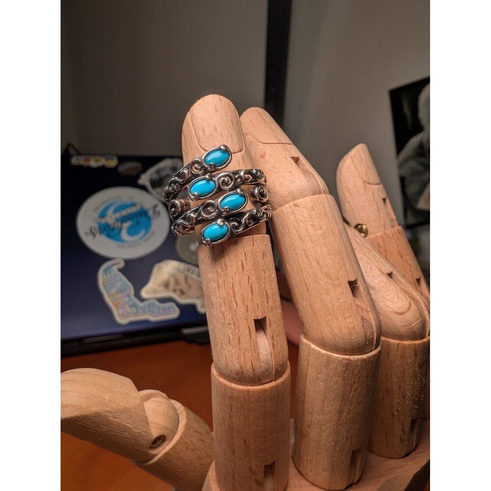 Carolyn Pollack Relios Turquoise Sterling Silver Ring Size 9